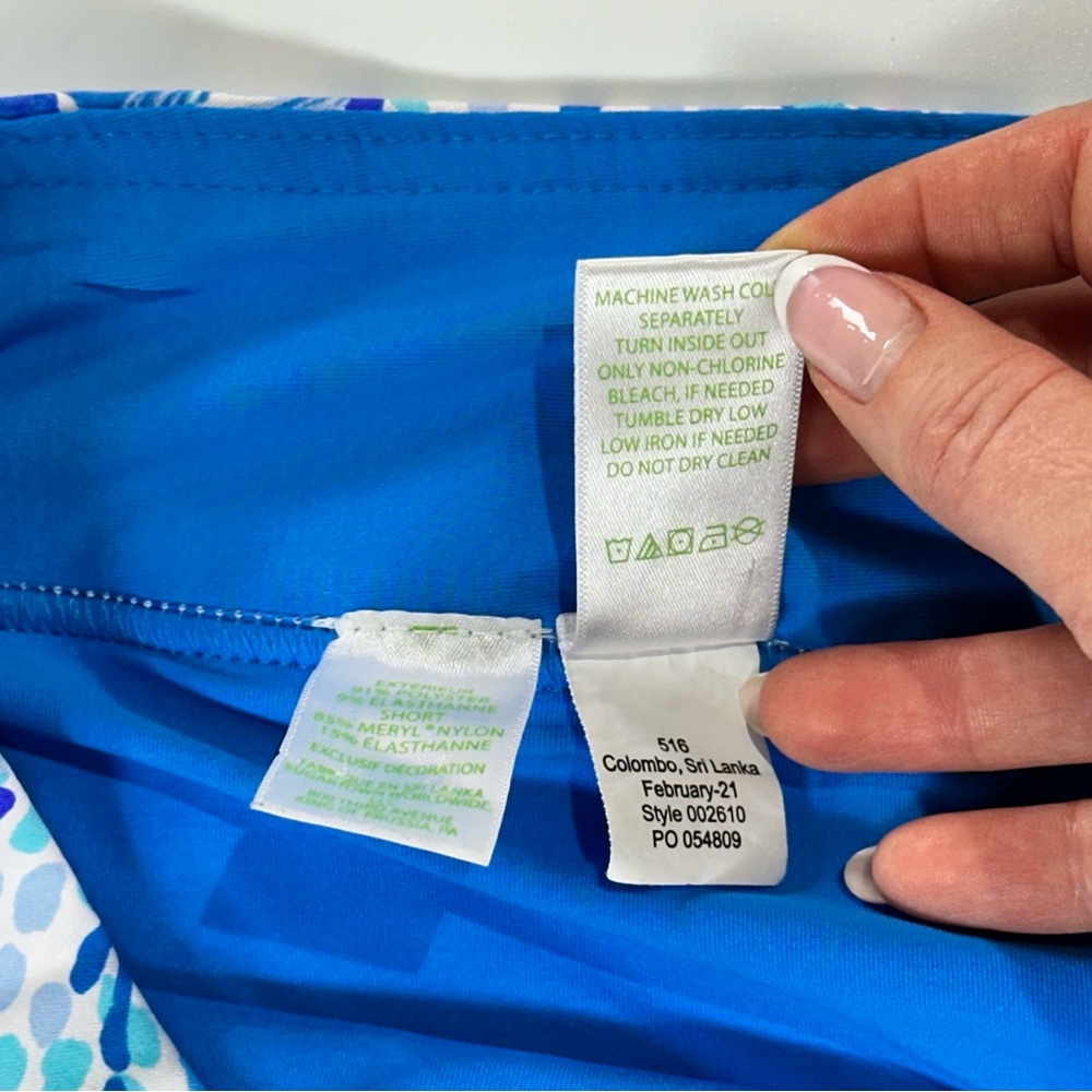 Lilly Pulitzer active skort with pockets scalloped hem blue pink size 16 - Picture 5 of 12
